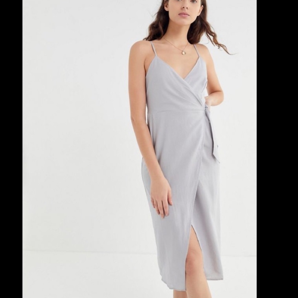 UO linen wrap dress